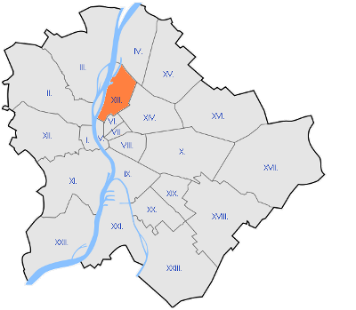 XIII. kerület térkép